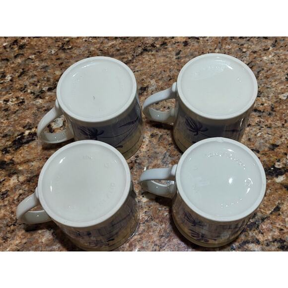 Lotus Flower Coffee Mugs Made In England (set of 4) - Picture 4 of 15